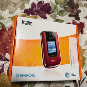 Nokia 6350 Red AT&T Flip phone Mobile Phone Untested
